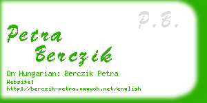 petra berczik business card